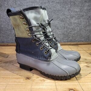 LL Bean Duck Boots Womens Size 6 Shoes Tri Color Canvas Signature Hunting Winter